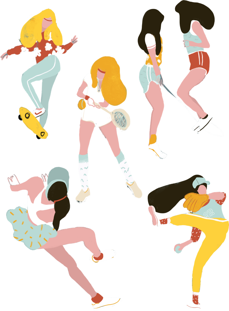 Illustration de femmes en mouvement